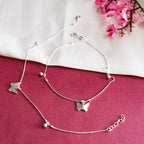 Silver Butterfly Anklet