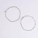 Double Layered Silver Anklet