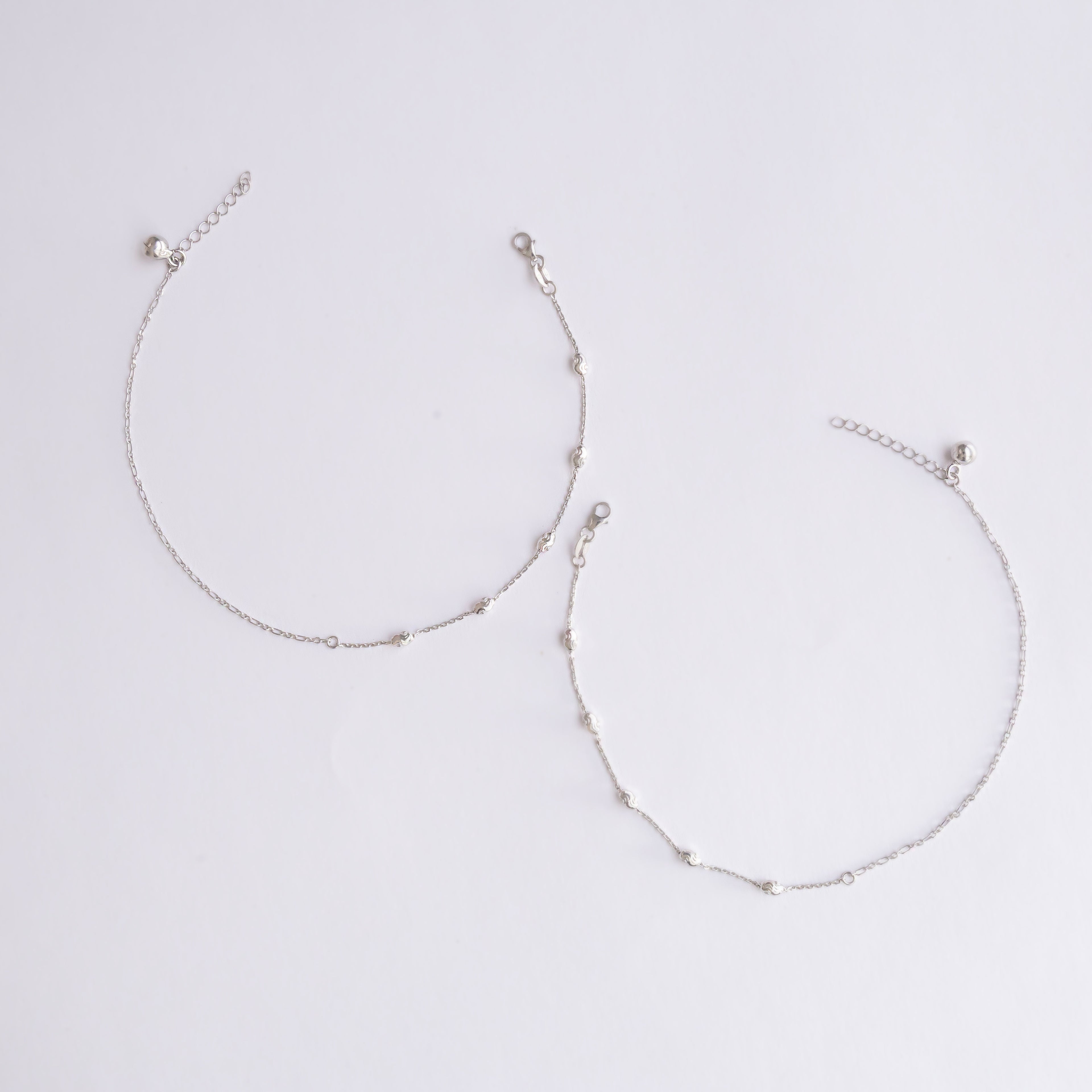 Silver Beaded Anklet