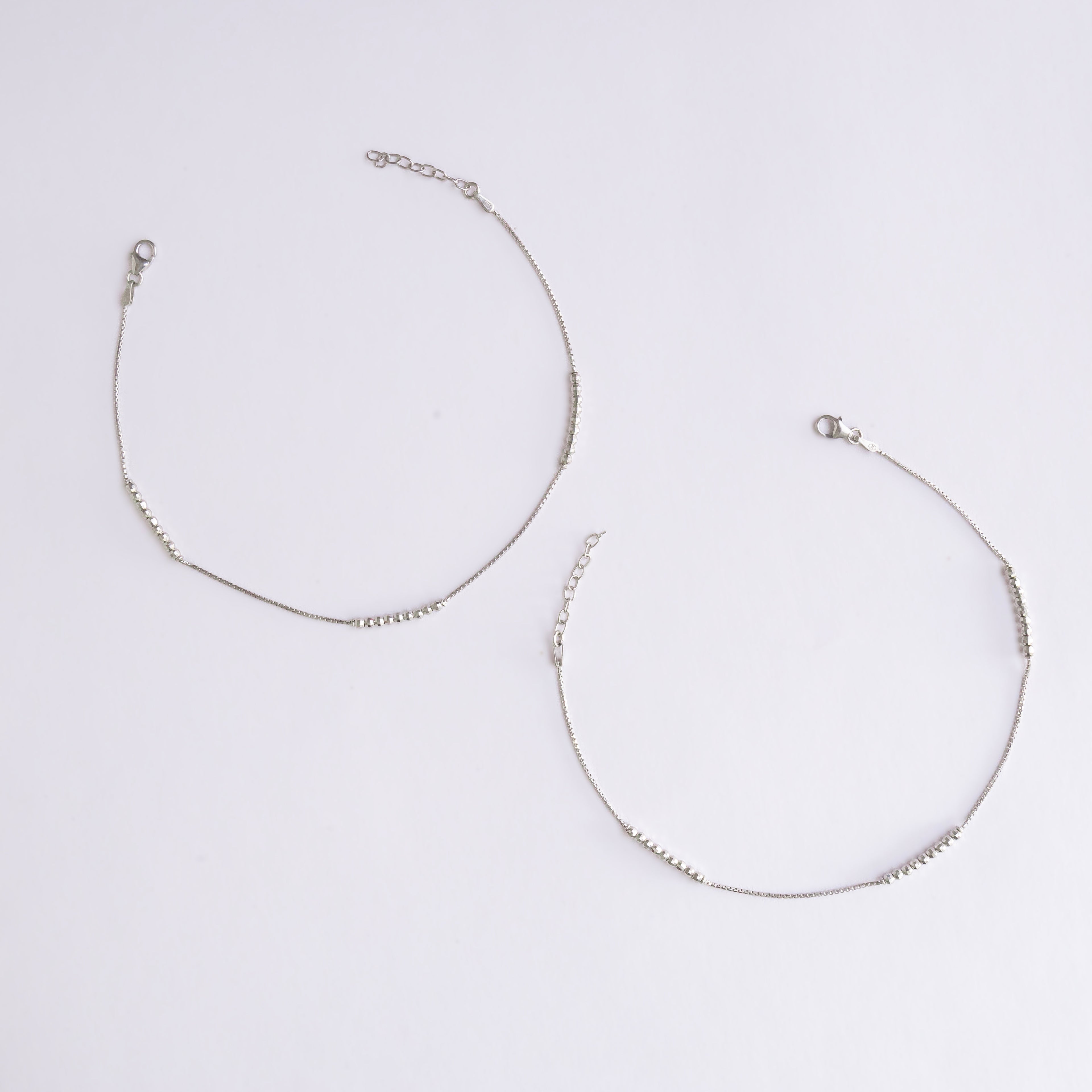 Delicate Moti Silver Anklet