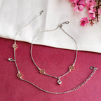Rose gold Silver Wheel Anklet