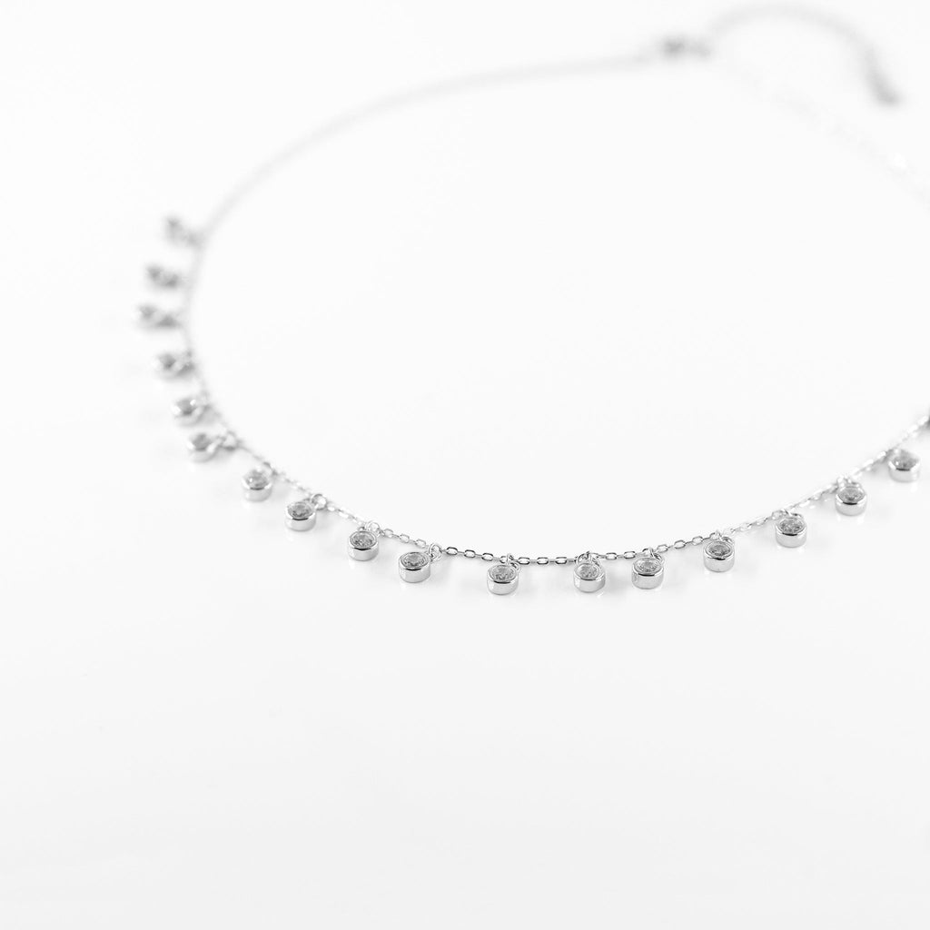 Silver Radiant Drop Necklace
