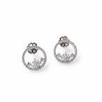 Silver delicate round earrings