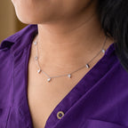 Silver Chic Crystal Drop Necklace