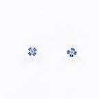 Silver Blue Floral Charm Jewelry Set