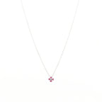 Silver Pink Floral Charm Jewelry Set