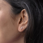 Rose Gold Dainty Dolphin Diamond Earrings
