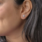 Silver Crystal Blossom Earrings