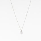 Silver Elegant Square Solitaire Necklace