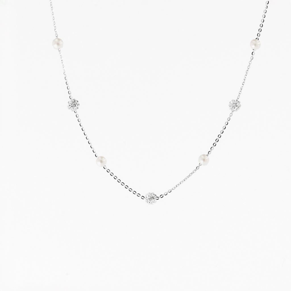 Silver Pearl Radiance Necklace