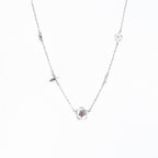 Silver Floral Fantasy Enamel Necklace
