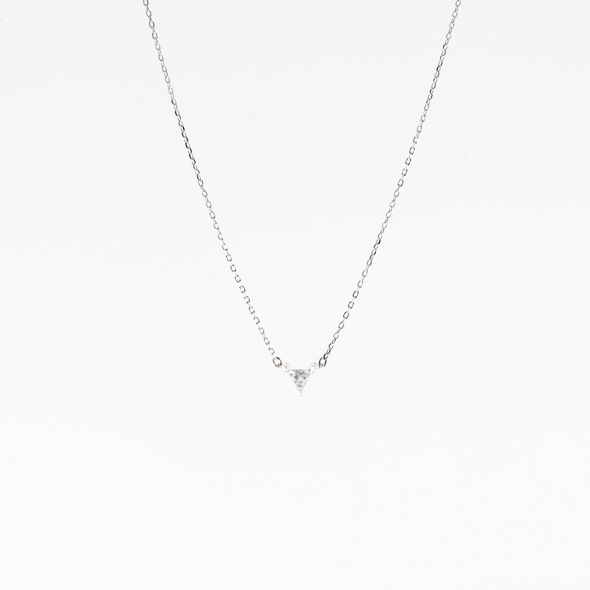 Silver Tranquil Triangle Necklace