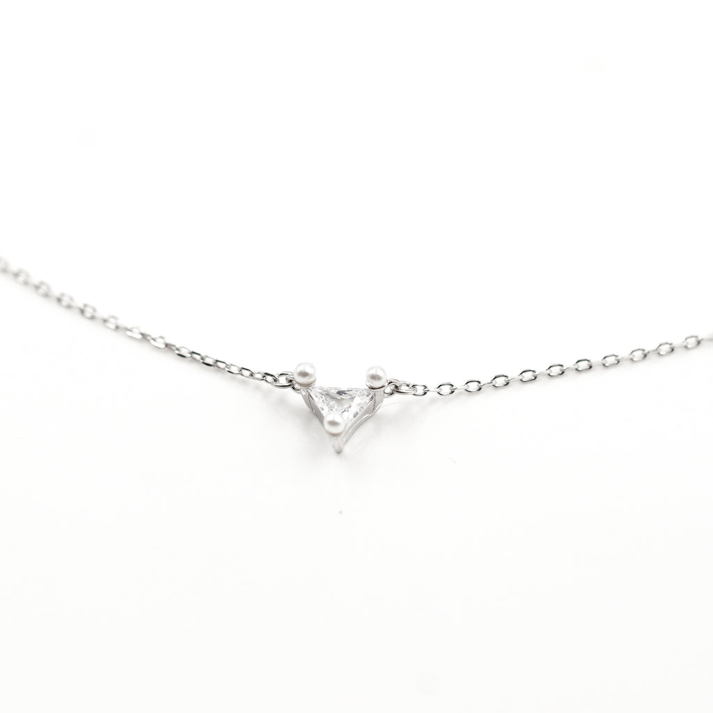 Silver Tranquil Triangle Necklace
