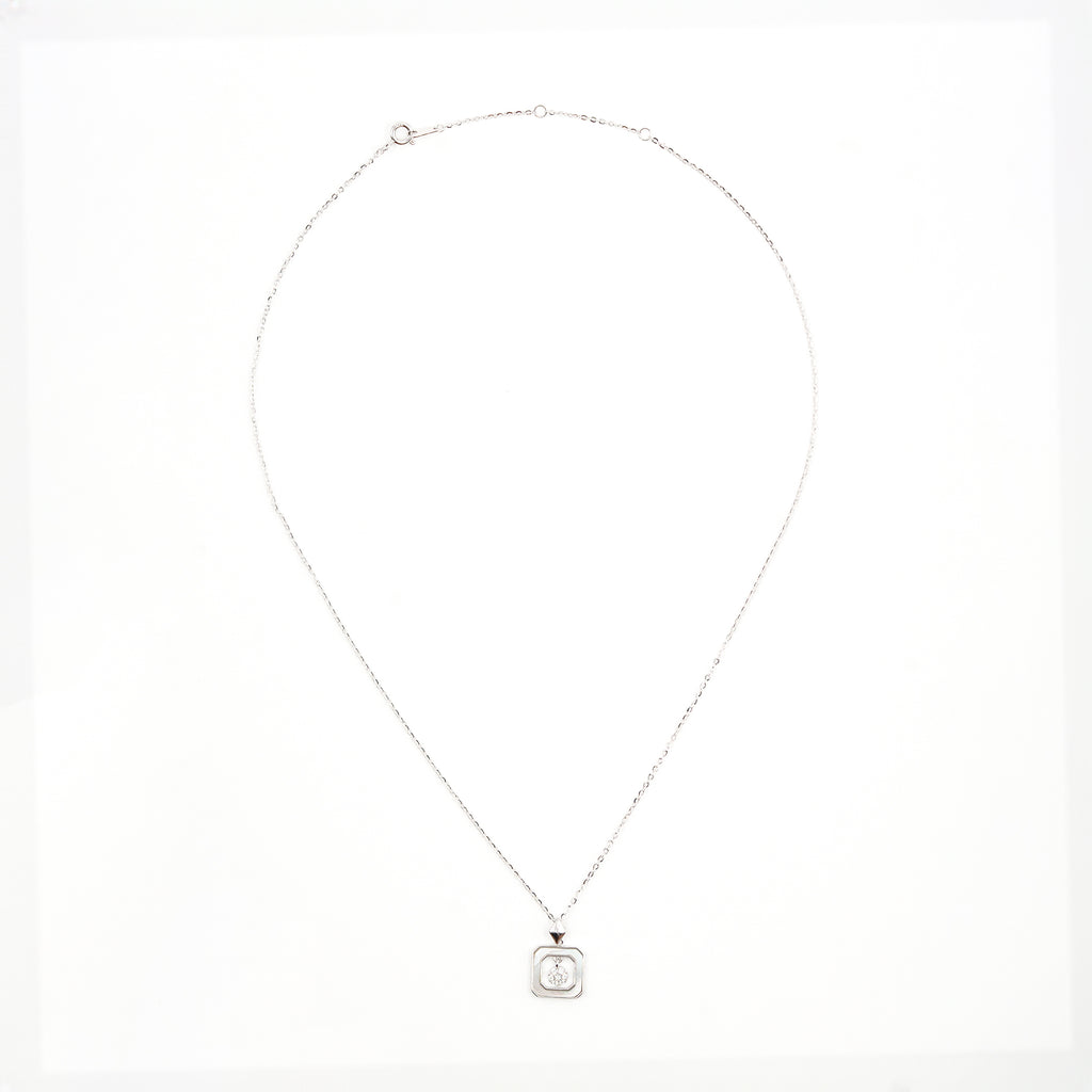 Silver Enamel Elegance Diamond Necklace