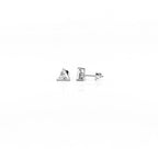 Silver Tri-Sparkle Solitaire Earrings