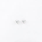 Silver Tri-Sparkle Solitaire Earrings