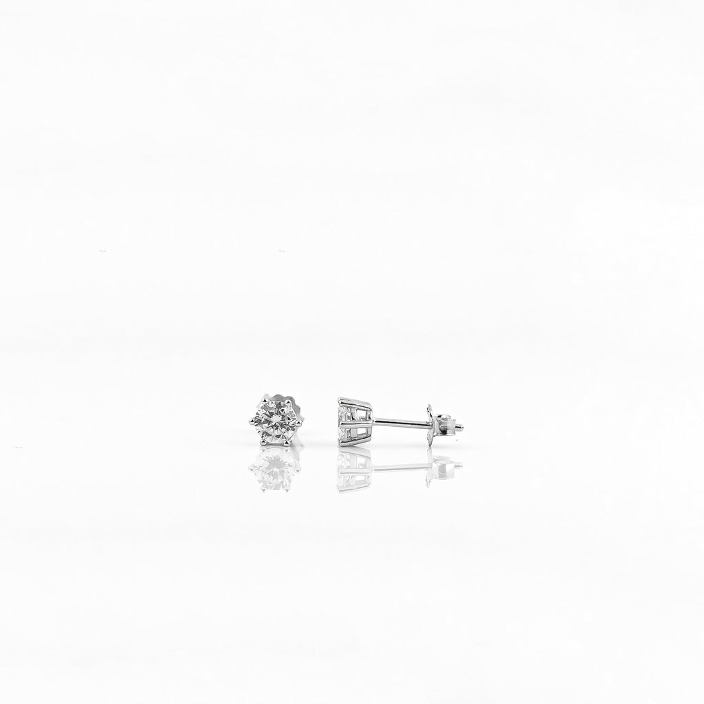 Silver Radiant round Solitaire Earrings