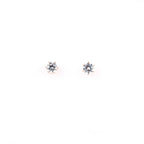 Rose Gold Radiant round Solitaire Earrings