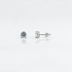 Silver Gleaming round Solitaire Earrings