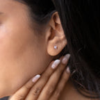Rose Gold Gleaming round Solitaire Earrings