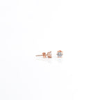Rose Gold Gleaming round Solitaire Earrings