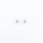 Silver Brilliant Square Solitaire Earrings