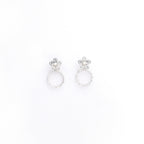 Silver Blossom Pearl Danglers Earrings