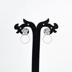 Silver Blossom Pearl Danglers Earrings