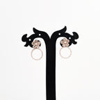 Rose Gold Blossom Pearl Danglers Earrings