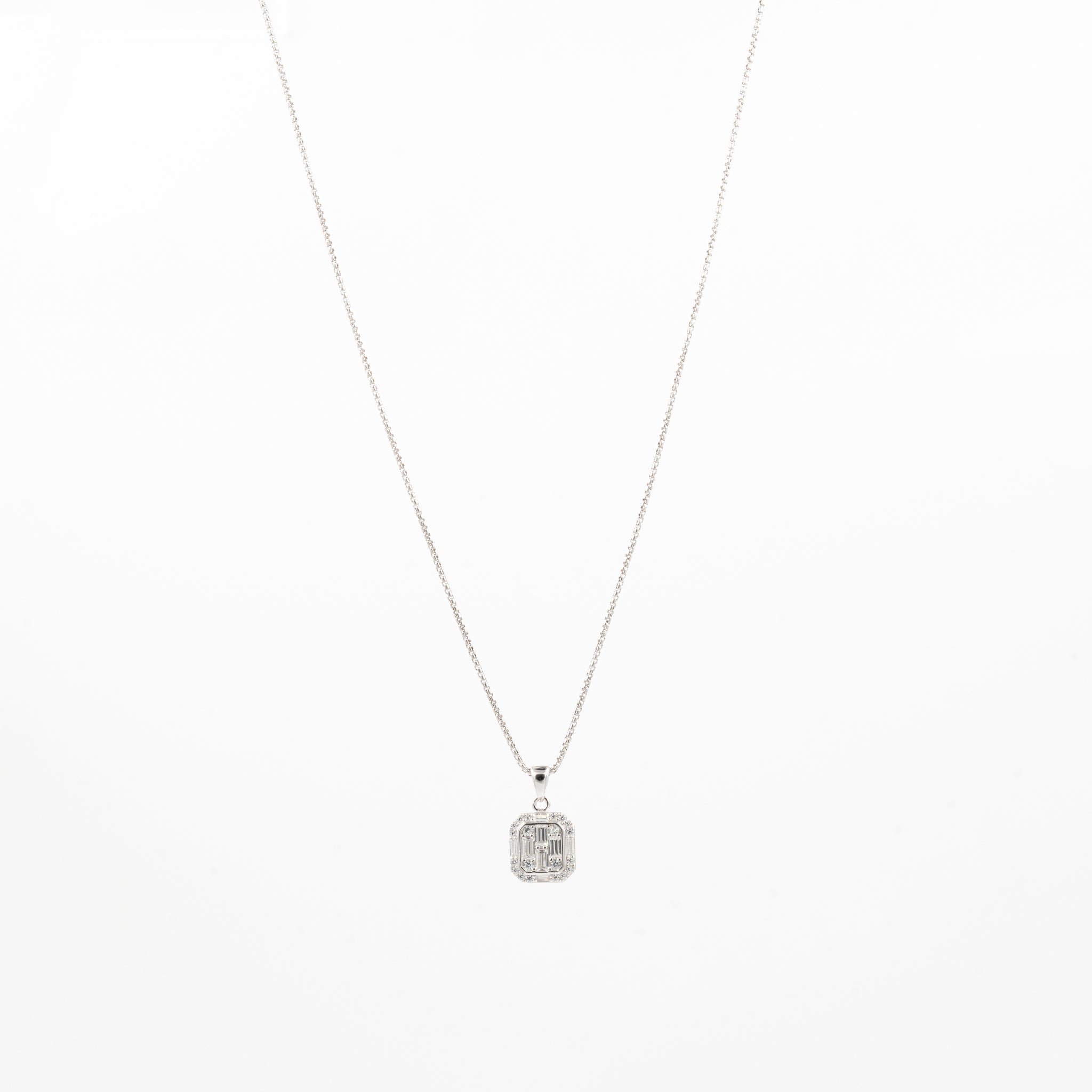 Silver White Choki Square Jewelry Set