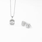 Silver White Choki Square Jewelry Set