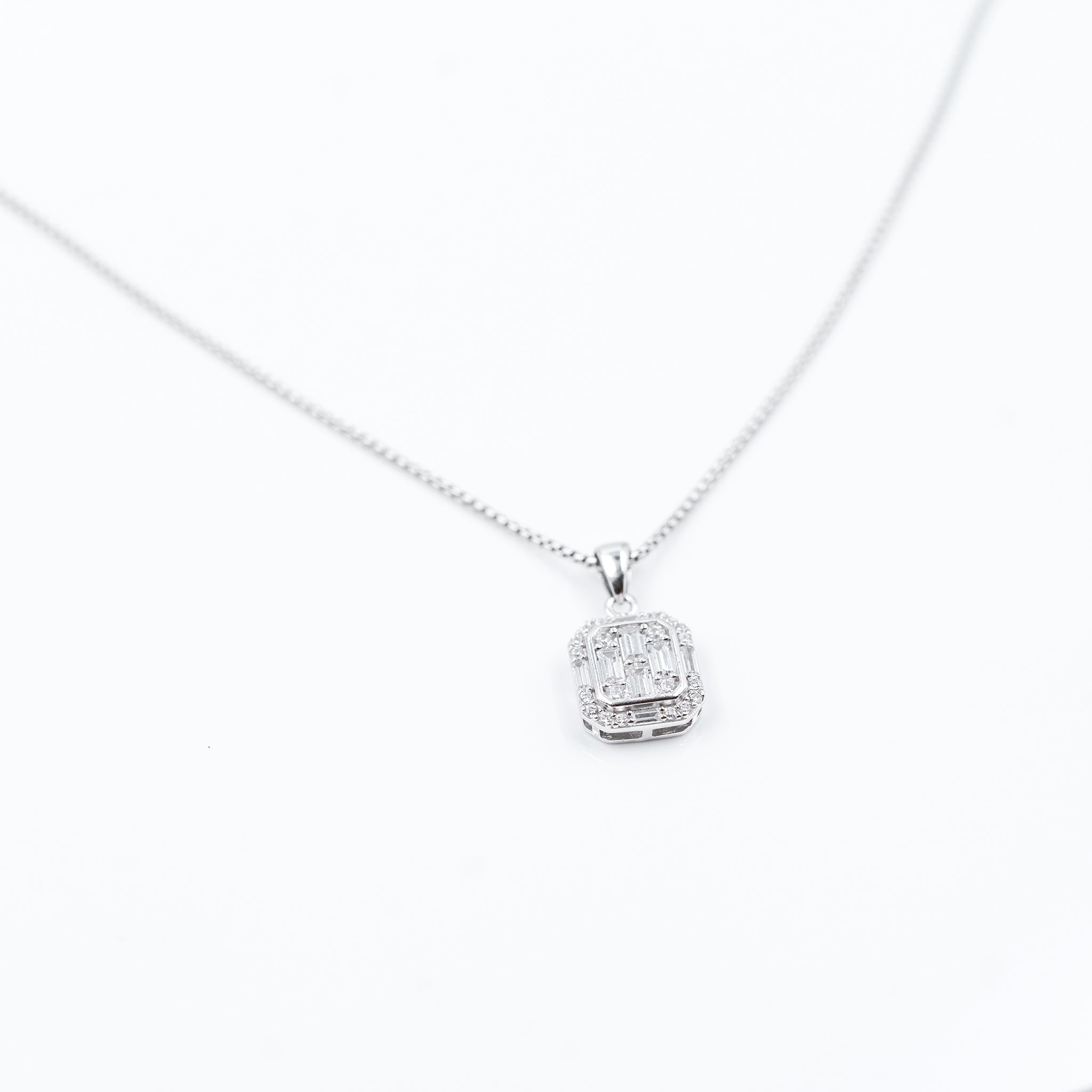 Silver White Choki Square Jewelry Set