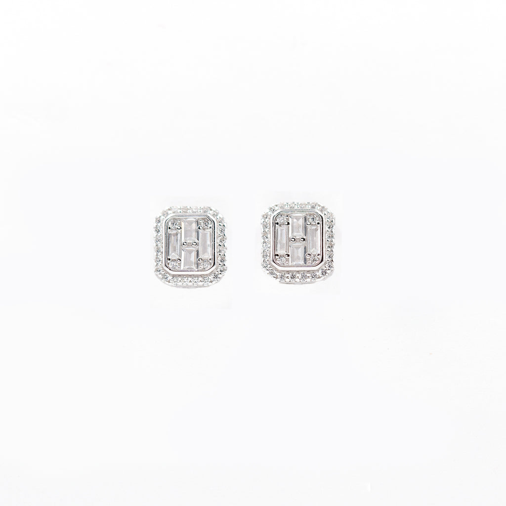 Silver White Choki Square Jewelry Set