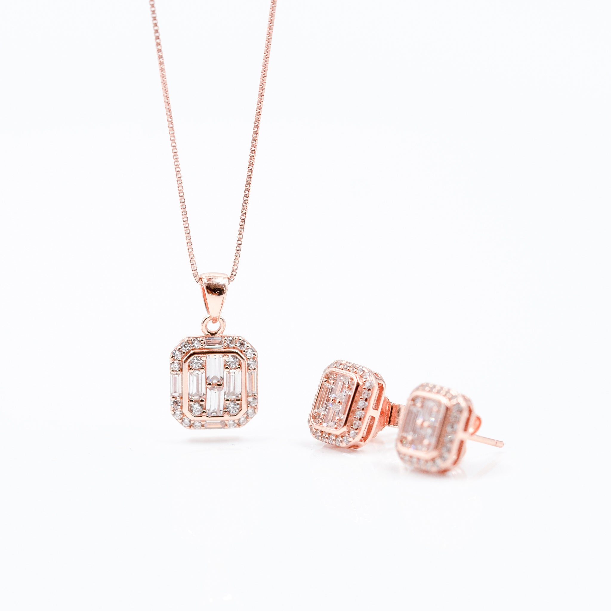 Rose Gold Choki Square Jewelry Set