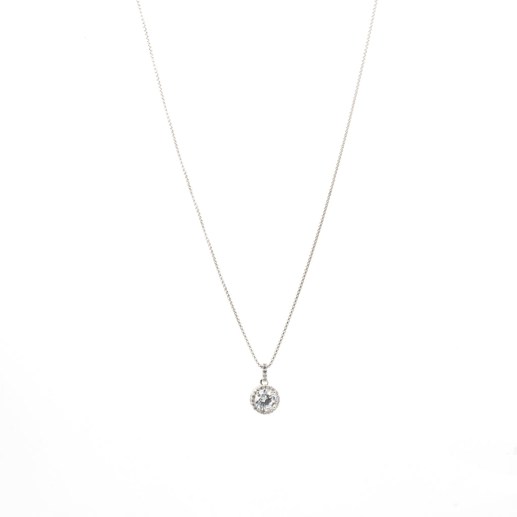 Silver Radiant Round Solitaire Jewelry Set