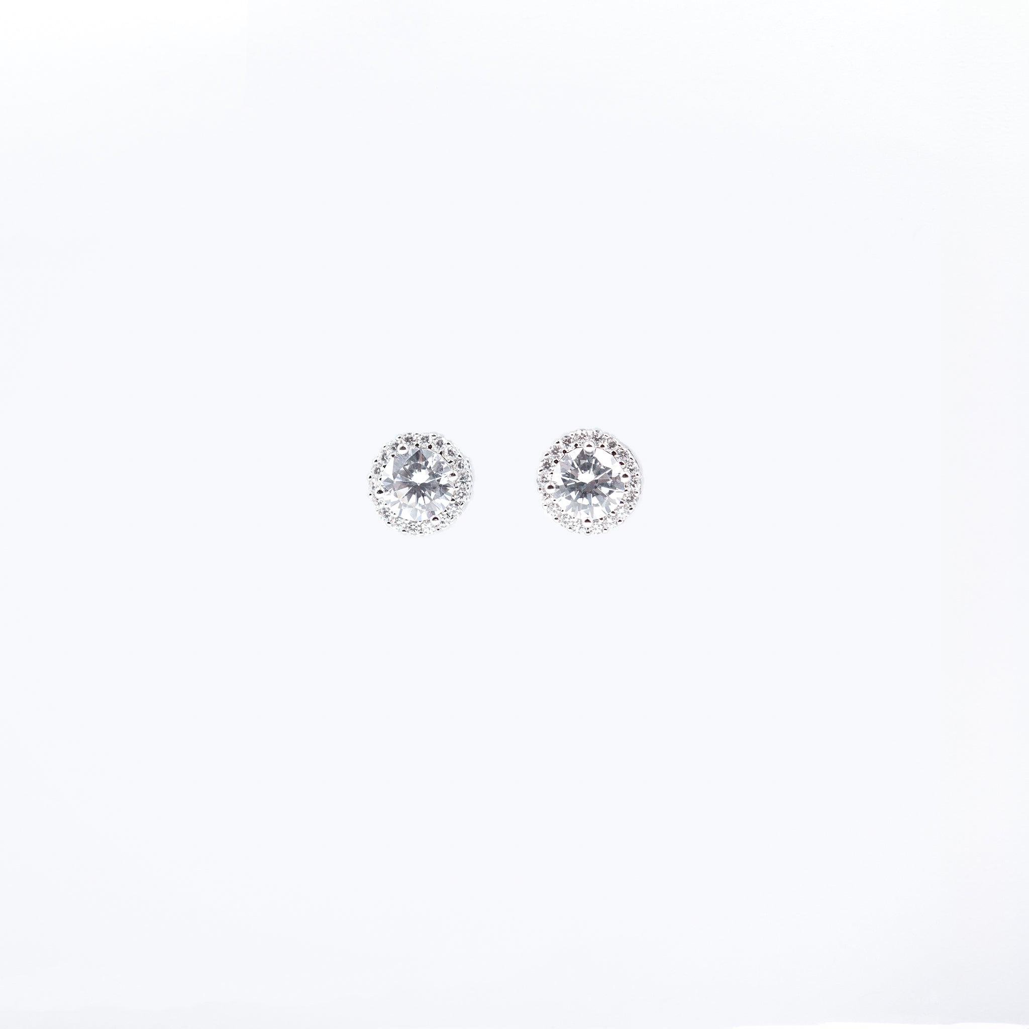 Silver Radiant Round Solitaire Jewelry Set
