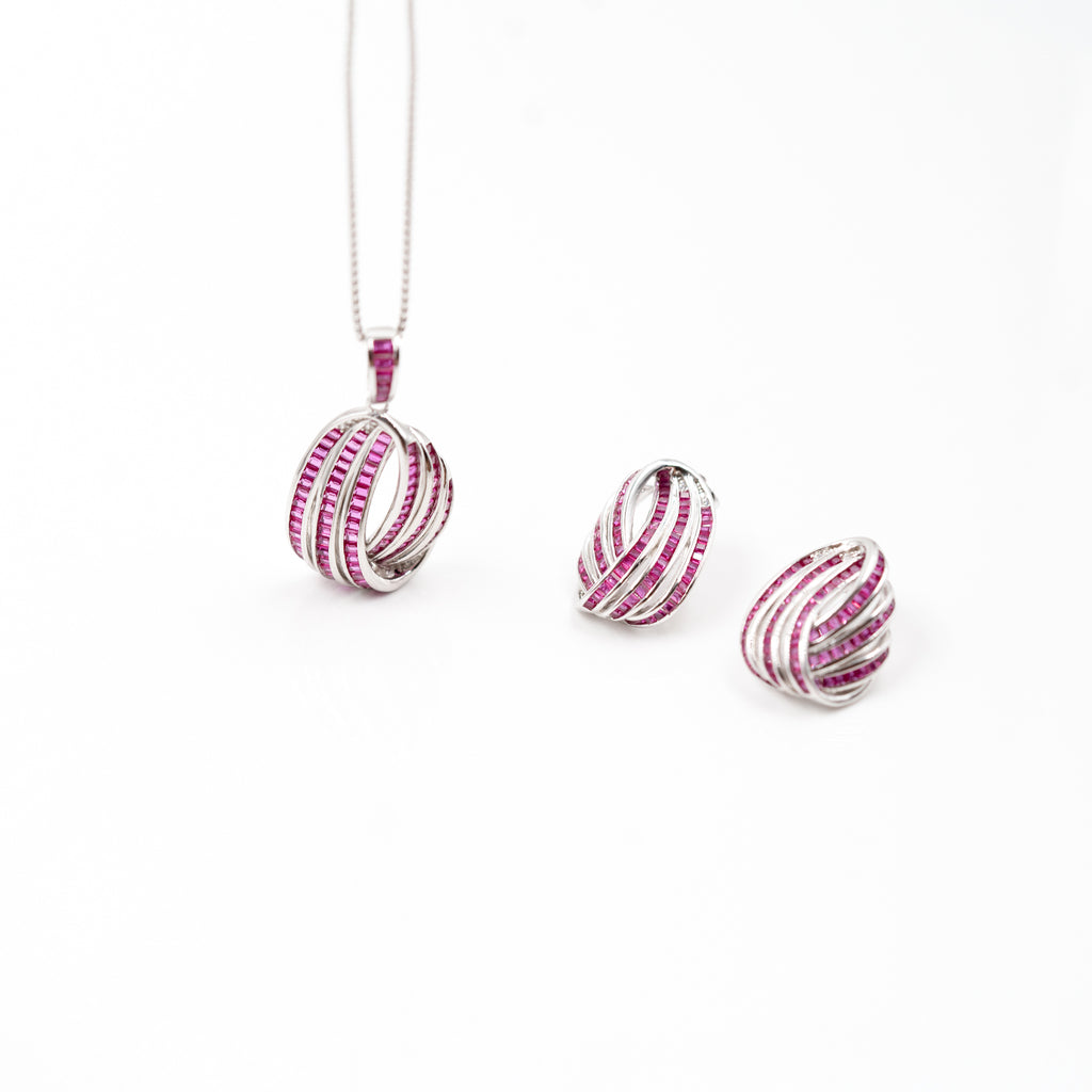 Silver Exquisite Designer Danglers Jewelry Set