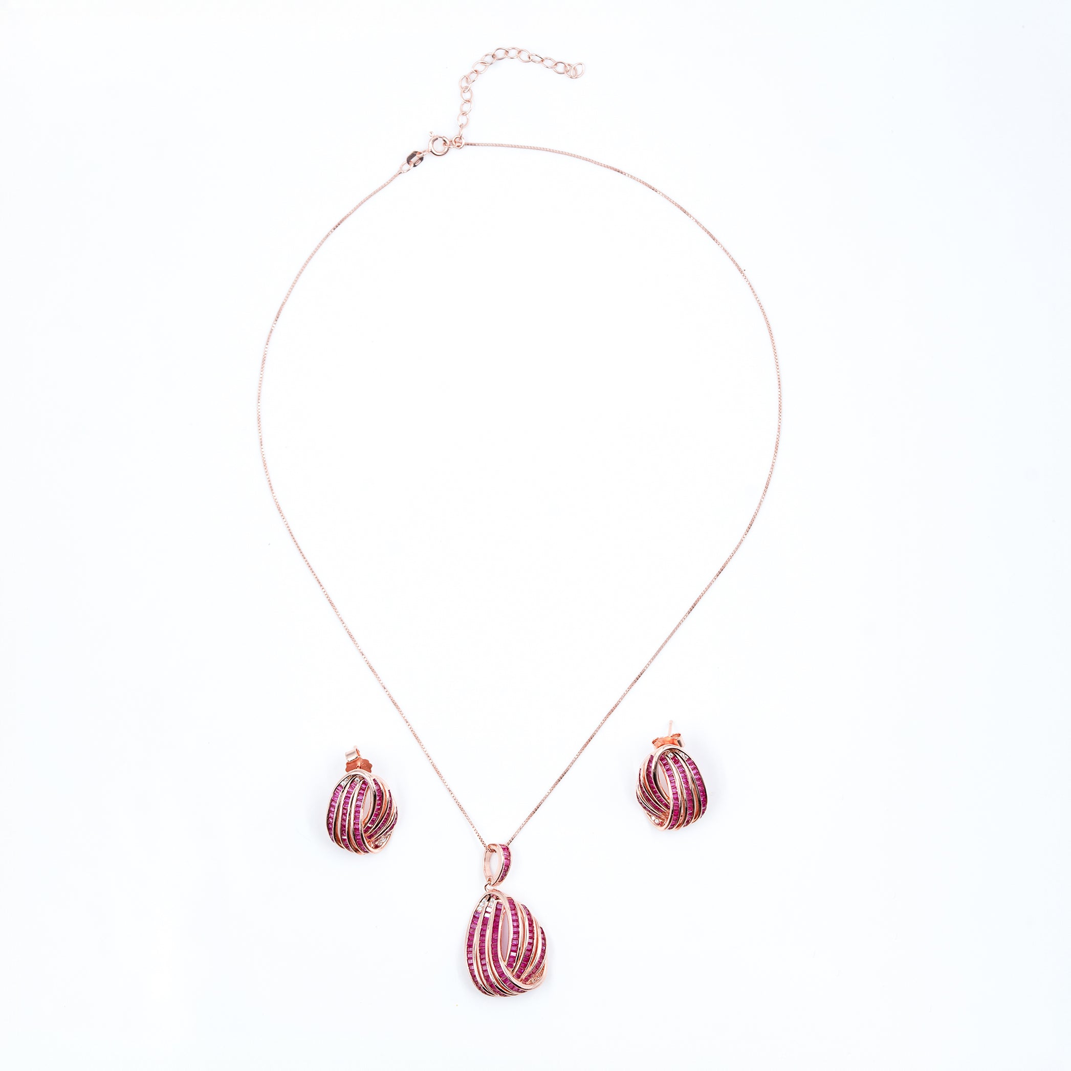 Rose Gold Exquisite Designer Danglers Jewelry Set
