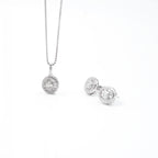Silver Vibrant Oval Drops Jewelry Set