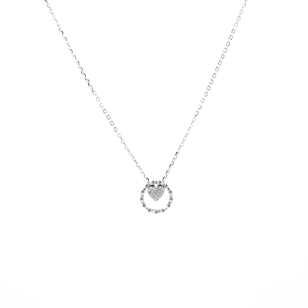 Silver Heart's Embrace Necklace