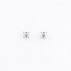 Silver Regal Square Solitaire Earrings