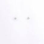 Silver Petite Square Solitaire Earrings