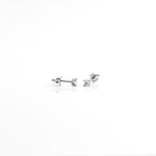 Silver Petite Square Solitaire Earrings