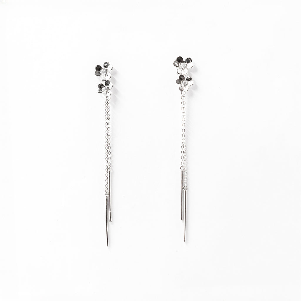 Silver Blooming Dangler Earrings