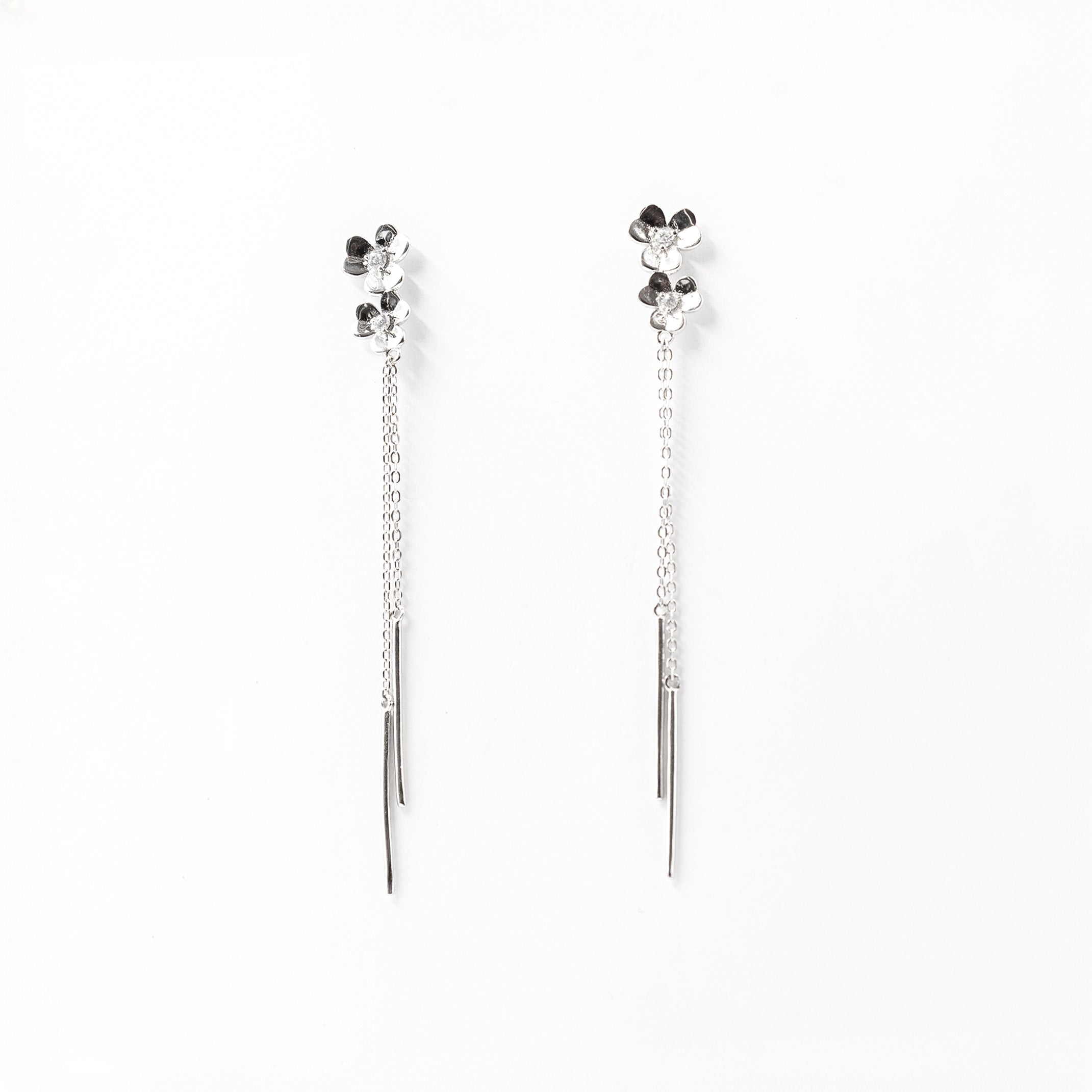 Silver Blooming Dangler Earrings