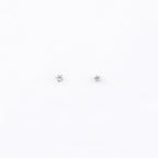 Silver Mini round Solitaire Earrings