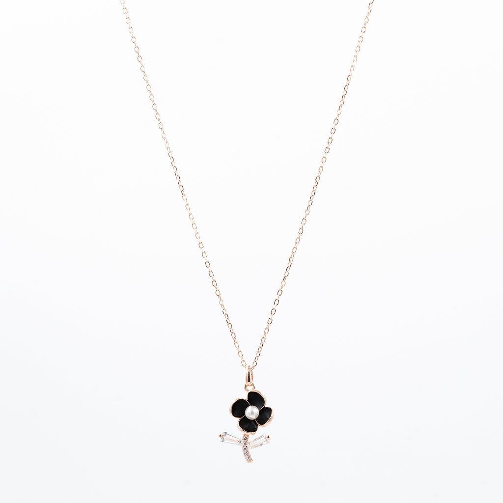 Rose Gold Midnight Bloom Necklace