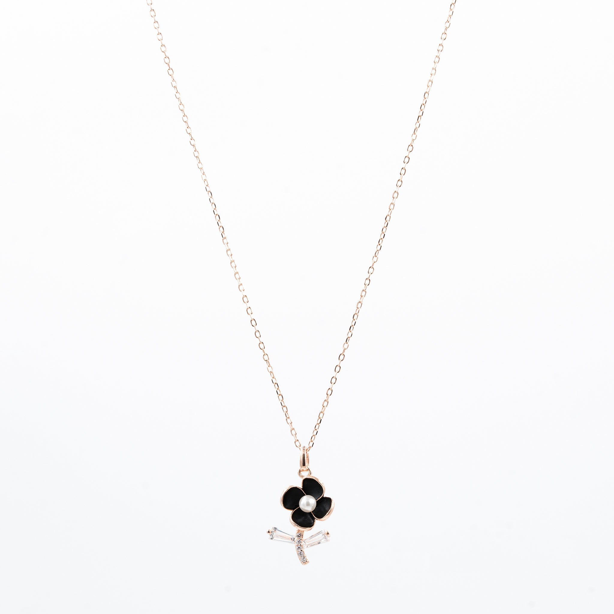 Rose Gold Midnight Bloom Necklace