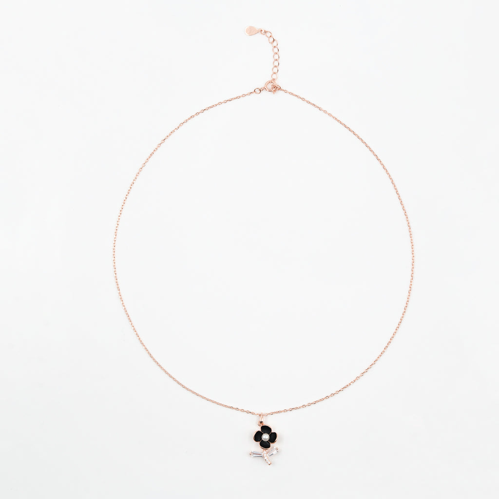 Rose Gold Midnight Bloom Necklace