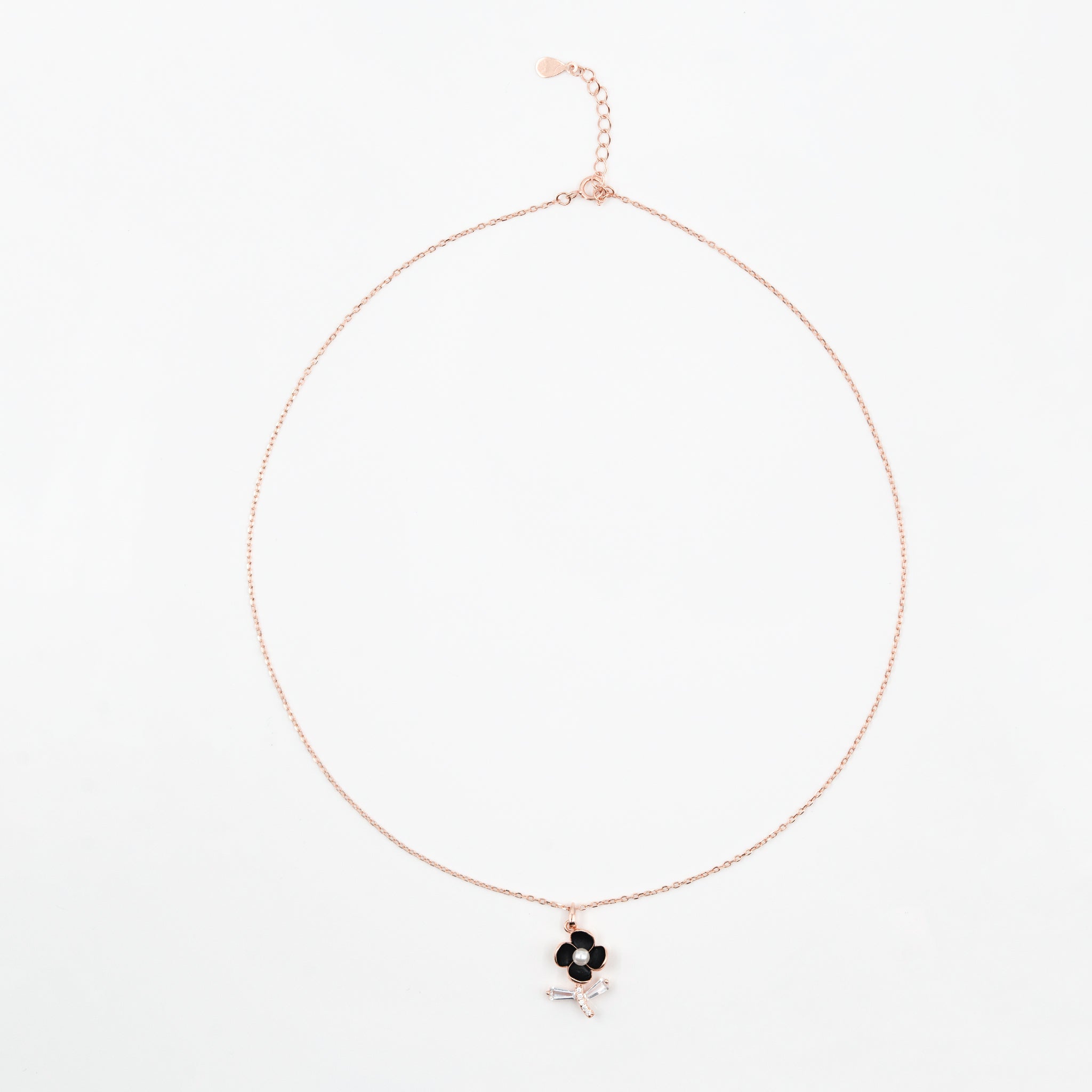 Rose Gold Midnight Bloom Necklace